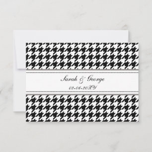 casamento branco e preto houndstooth rsvp 3.5 x 5