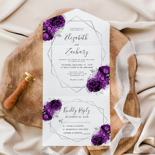 Casamento Branco Geométrico Plum Silver Floral