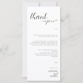 Casamento Branco Mínimo Obrigado Cartão de Mesa