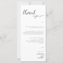 Casamento Branco Mínimo Obrigado Cartão de Mesa