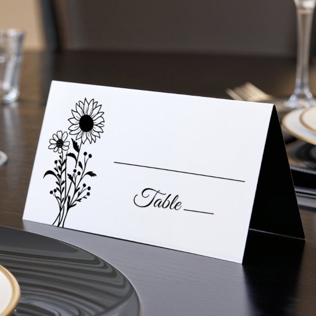 Casamento Branco Negro Minimalista Floral Elegante (Criador carregado)