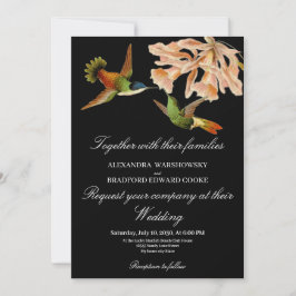 Casamento branco preto de beija-flor Lily Watercol