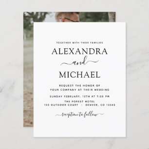 Casamento Branco Preto de Orçamento com Convite Fo