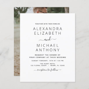 Casamento Branco Preto de Orçamento com Convite Fo