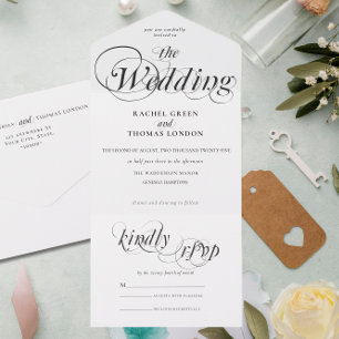 Casamento Branco Romântico por Caligrafia
