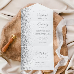 Casamento Brilho Prata Cinza Branco Moderno
