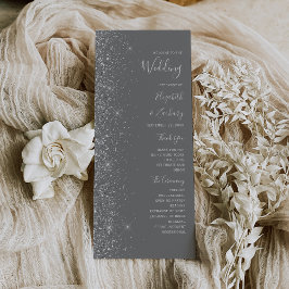 Casamento Brilho Prata Cinza Moderno