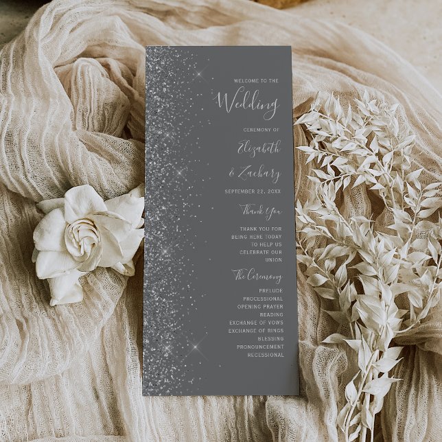Casamento Brilho Prata Cinza Moderno (Criador carregado)
