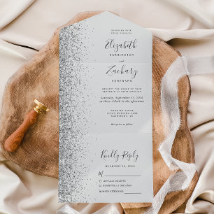 Casamento Brilho Prata Cinza Pálido Moderno