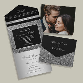 Casamento Brilho Prata Preto