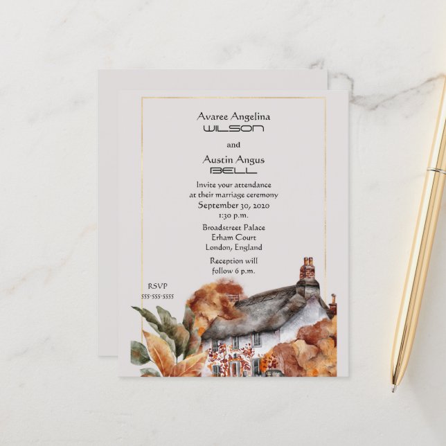 Casamento Britânico Thatered Roof (Frente/Verso In Situ)