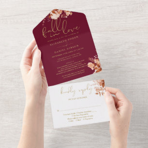 Casamento Burgundy Apaixonar-se Detalhes Florais R