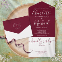 Casamento Burgundy Minimalista Moderno Elegante