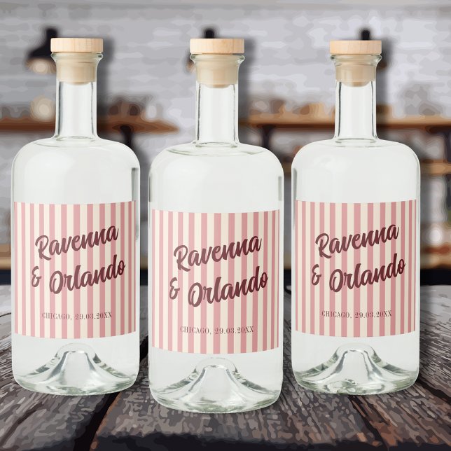 Casamento Burgundy Retro Blush Listras Rosa (Criador carregado)