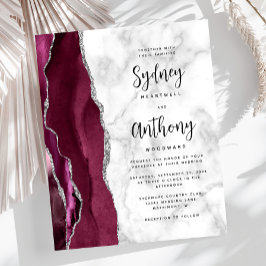 Casamento Caligrafia Mármore Ágata Burgundy Orçame