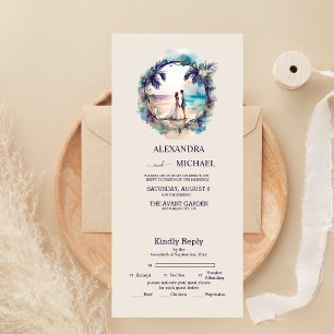 Casamento Caprichoso com Aquarela na Praia