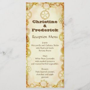 Casamento, cardápio e programa Steampunk