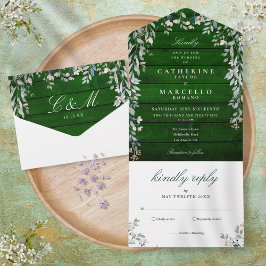 Casamento Cascata Floral de Madeira Esmeralda Rúst