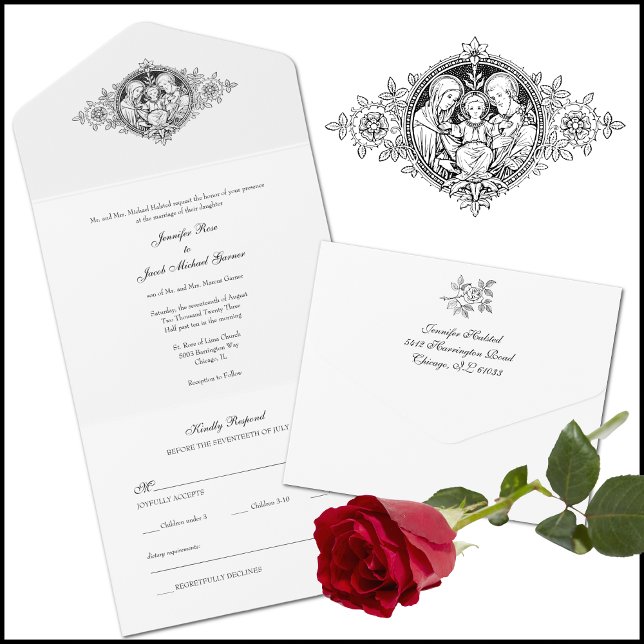 Casamento Católico Elegante Negro e Branco (Criador carregado)