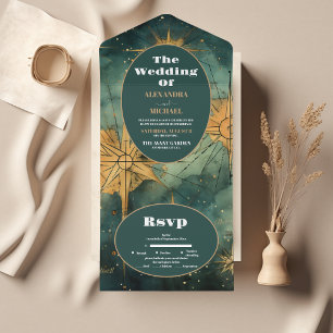 Casamento Celestial em Aquarela Vintage