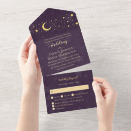 Casamento Celestial Lua e Estrelas Deep Purple