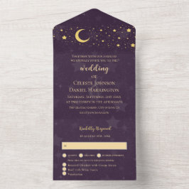 Casamento Celestial Lua e Estrelas Deep Purple