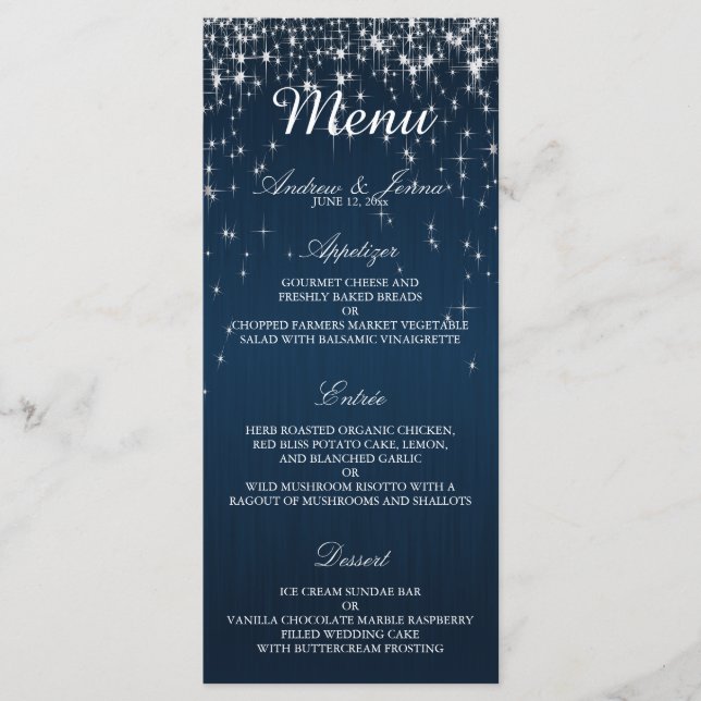 Casamento Charming Star Struck - Menu (Frente)
