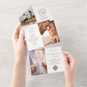 Casamento Chic com Código QR de Foto do Pré-ppy Mo