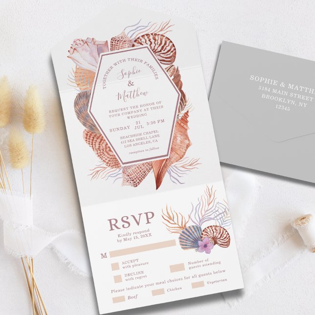 Casamento Chic Costeiro de Beach Seashells (Criador carregado)