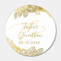 Casamento Chic Dourado de Flores Brancas Elegante 