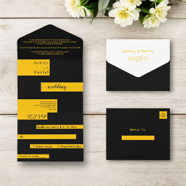 Casamento Chic Dourado E Negro Moderno Elegante