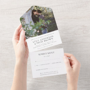 Casamento Chic Elegante RSVP Moderno Minimalista