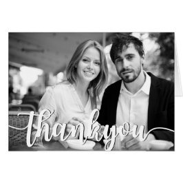 Casamento Chic Manuscrito Obrigado Cartões