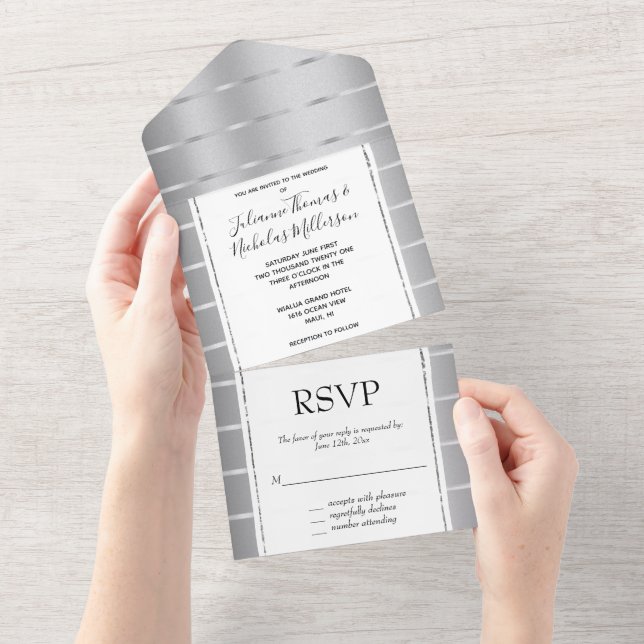 Casamento Chic Silver Ribbon (Tearaway)