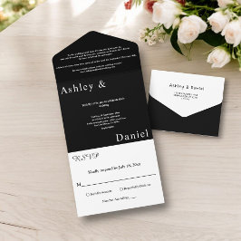 Casamento Chic Simples Preto E Branco Moderno Eleg