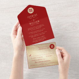 Casamento Chinês de Felicidade Dupla em Círculo Si