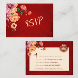 Casamento Chinês de Peony Red RSVP
