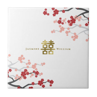 Casamento Chinês Dourado de Dupla Felicidade Red S