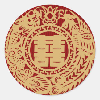 Casamento chinês dupla felicidade adesivos vermelh