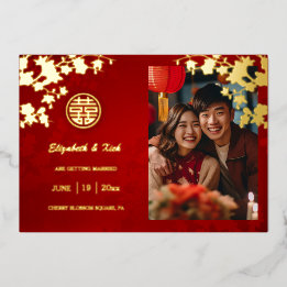 Casamento Chinês Dupla Felicidade Flor de Cerejeir