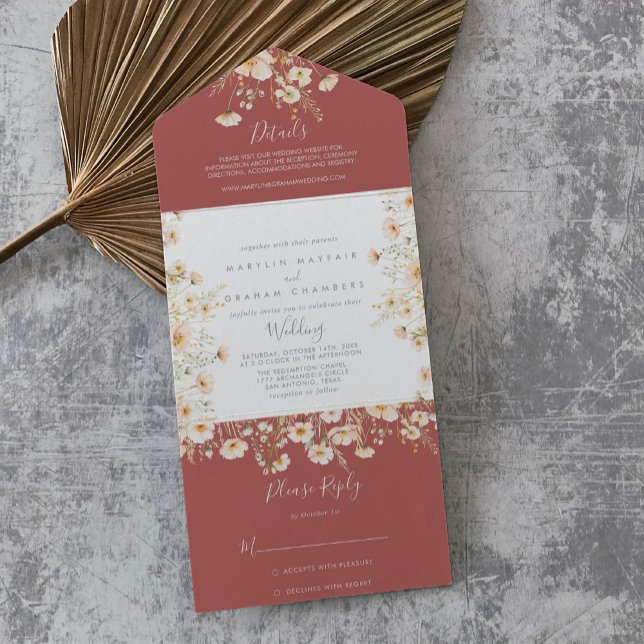 Casamento Clássico Boho Blush Wildflower (Criador carregado)