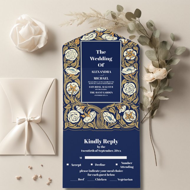 Casamento Clássico de Arte Azul Nouveau (Criador carregado)