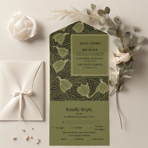 Casamento Clássico de Arte Verde Nouveau