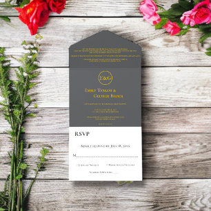 Casamento Clássico de Cinza Negra-Chic Moderna