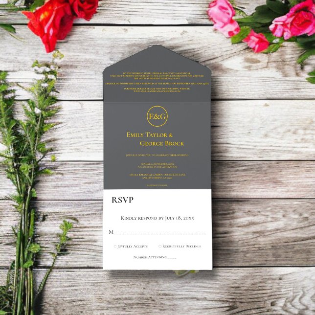 Casamento Clássico de Cinza Negra-Chic Moderna (Criador carregado)