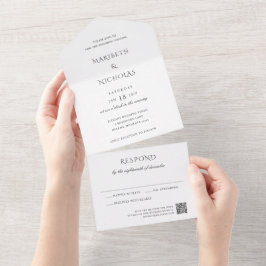 Casamento clássico de código QR preto e branco mod