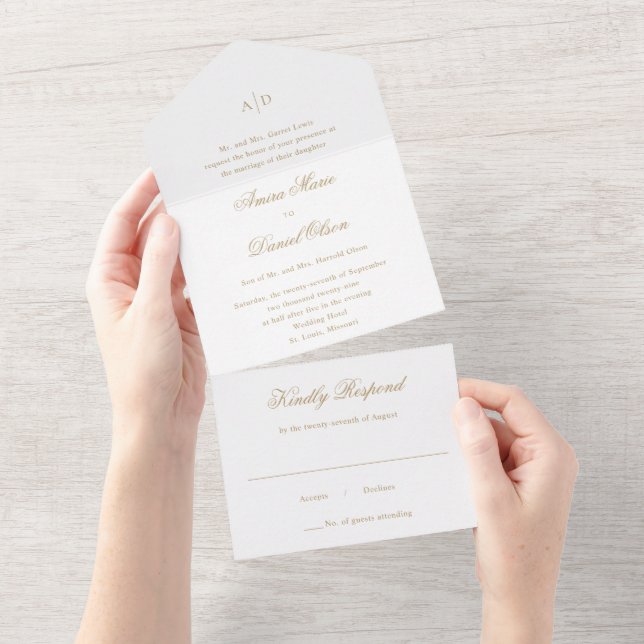 Casamento Clássico de Ouro Limpo (Aba destacável)