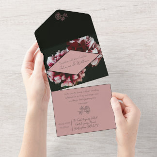 Casamento Clássico de Peões Pretos e Rosa