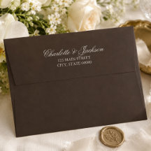 Casamento Clássico Dinheiro Antigo Marrom Escuro