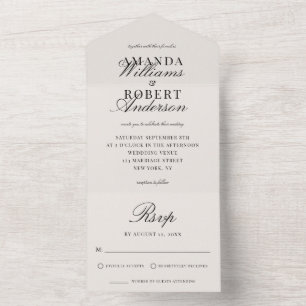 Casamento Clássico Elegante Preto e Marfim Old Mon